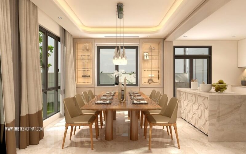 Bàn ăn biệt thự sang trọng, cao cấp và tiện nghi